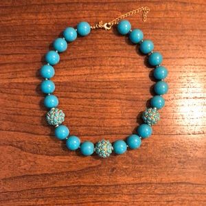 Kenneth Jay Lane turquoise colored large bead necklace